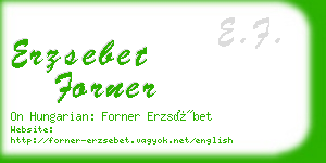 erzsebet forner business card